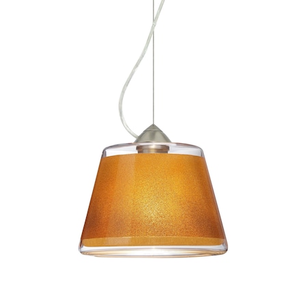 Besa Lighting Pica 9 Cord Pendant, Gold Sand, Satin Nickel Finish, 1x9W LED 1KX-PIC9GD-LED-SN
